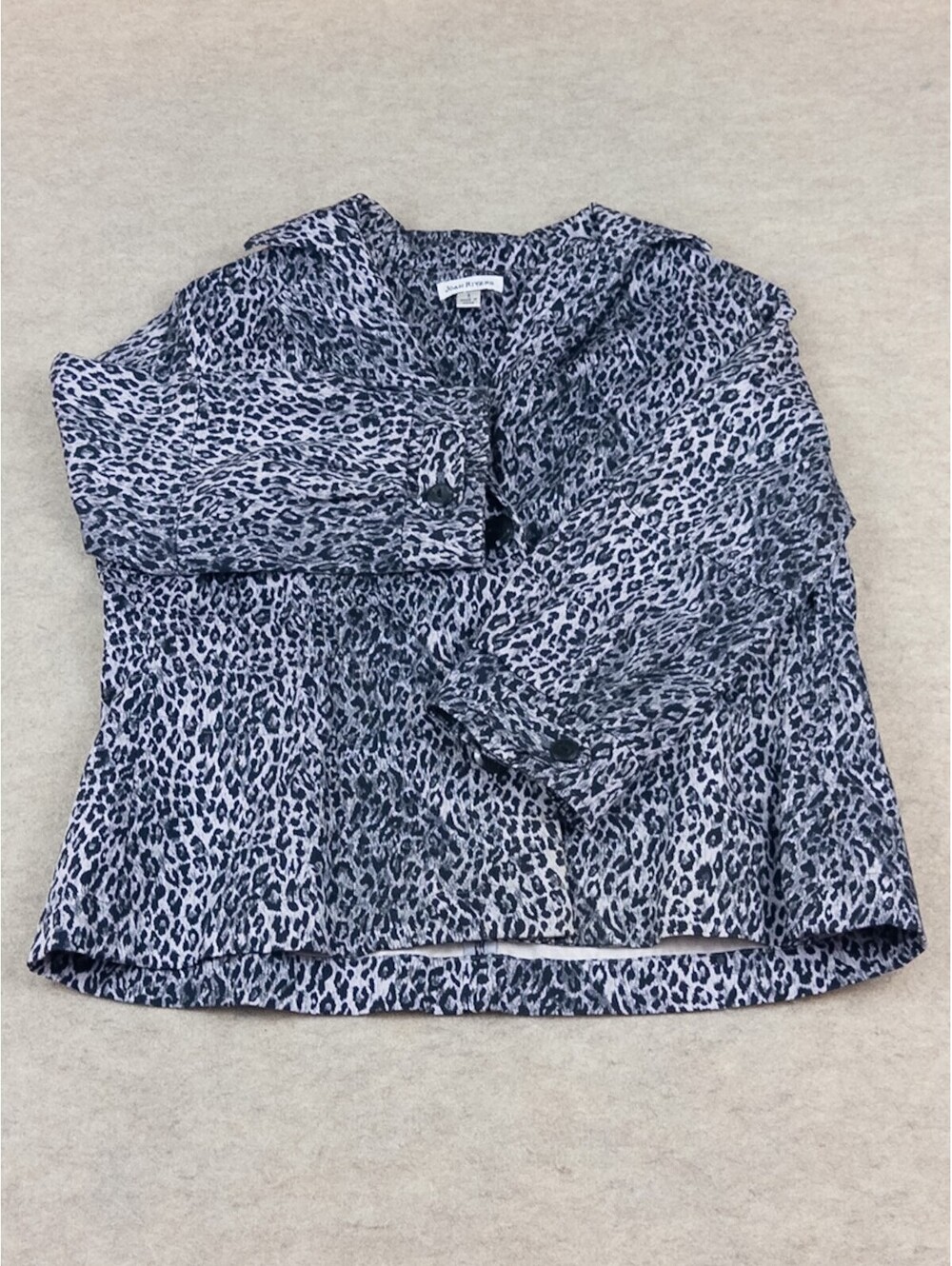 Joan Rivers Women's Small Leopard Print Button-Up Jacket